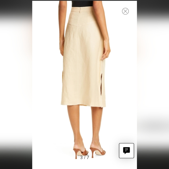NICHOLAS 100% linen midi skirt - Picture 4 of 12